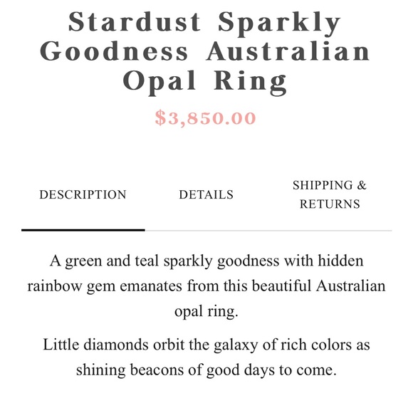 🚫SOLD🚫SIRCIAM STARDUST OPAL RING - Picture 5 of 13
